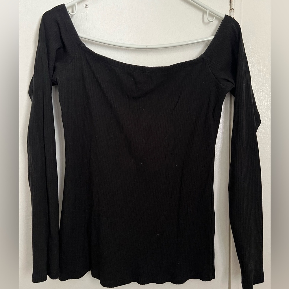 Hollister Black Off the Shoulder Top